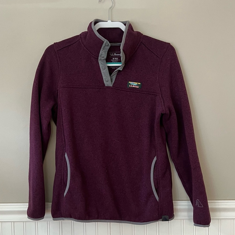 L.L.Bean Sweater Fleece Pullover Eggplant